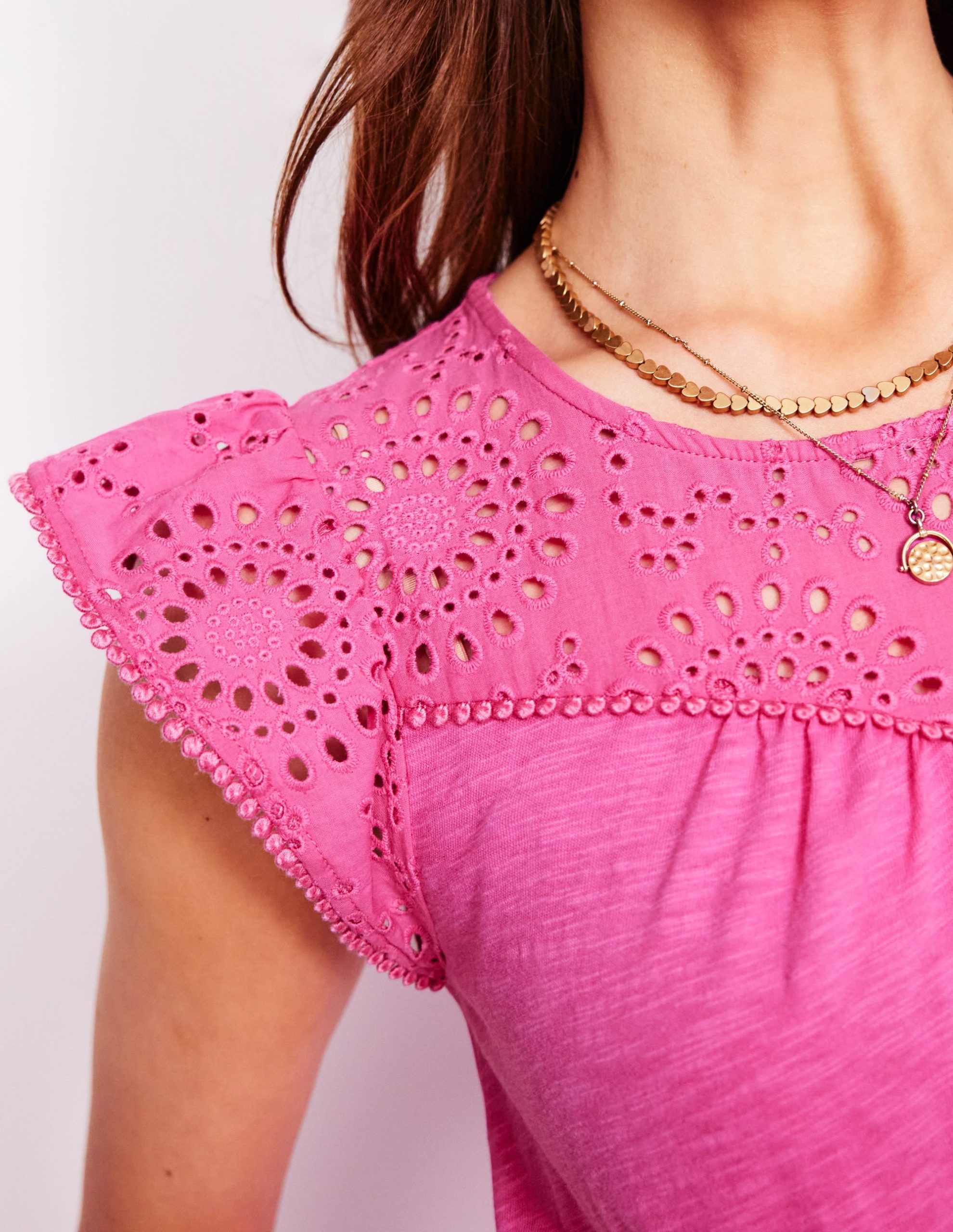 Juliet Broderie Midi Dress-Tickled Pink - Image 2