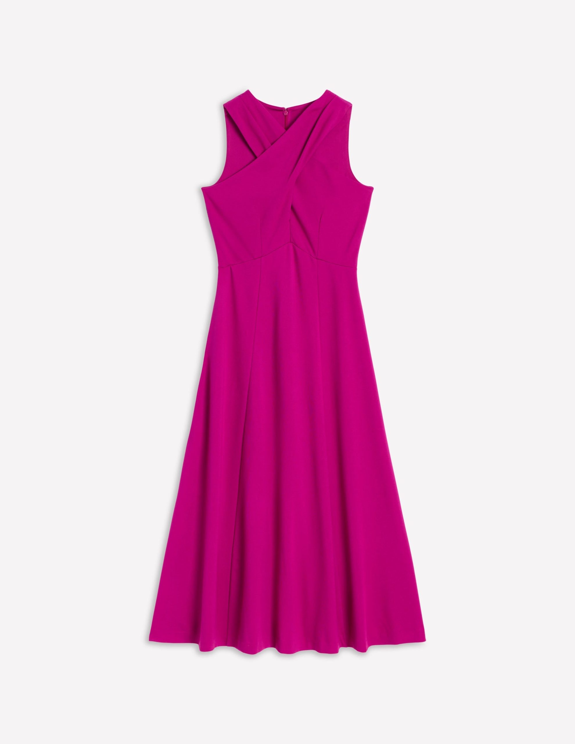 Cross Front Ponte Dress-Fuchsia - Image 6