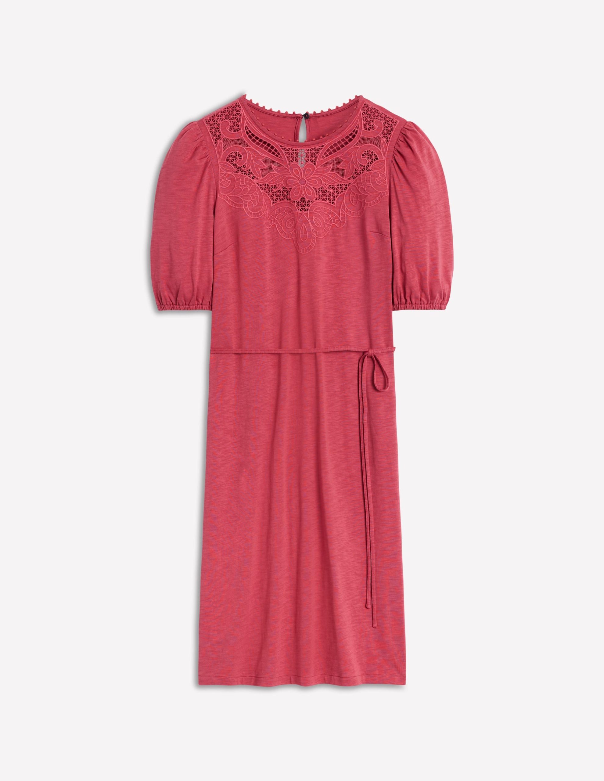 Cutwork Detail Short Dress-Terracotta - Image 5