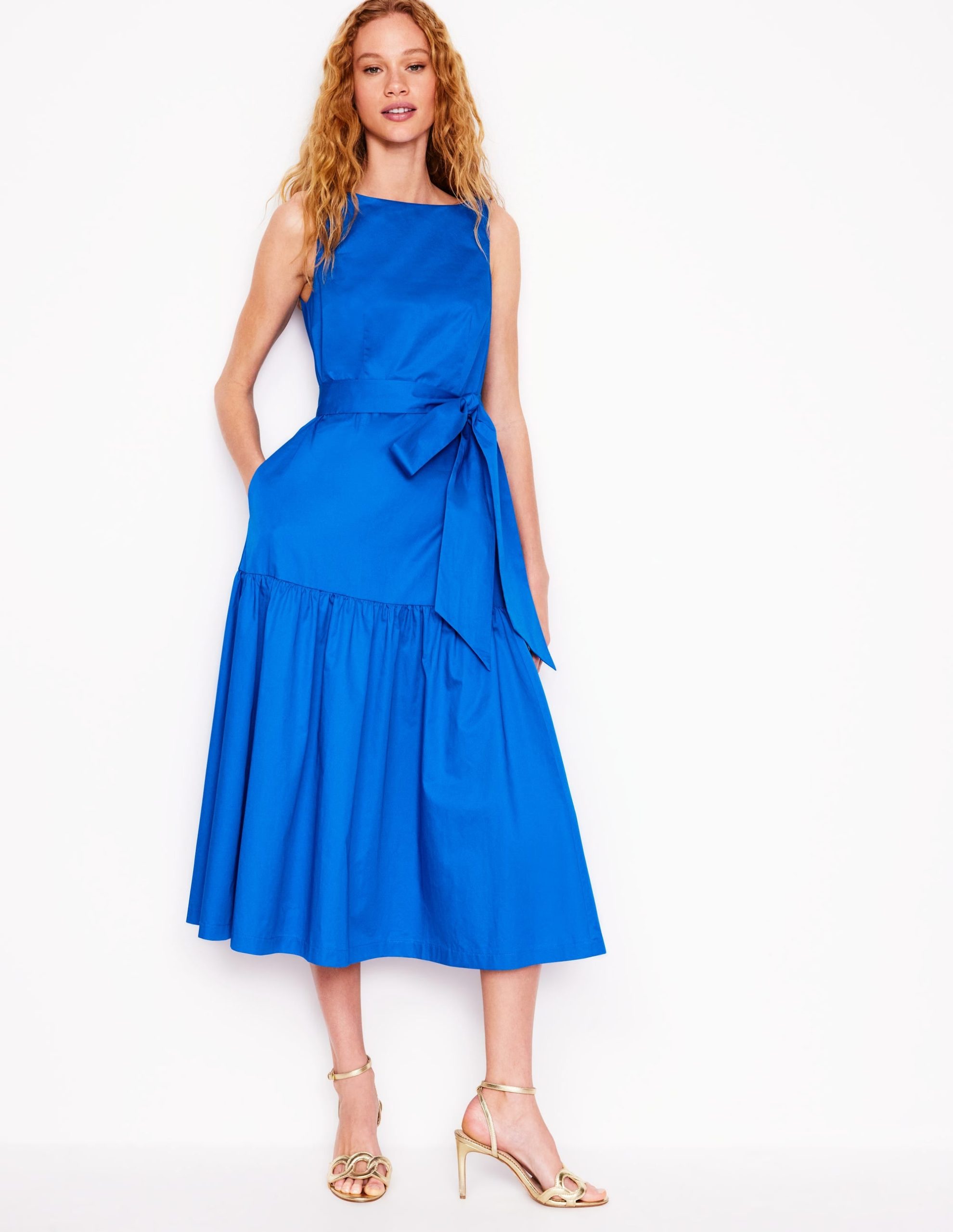Deep Tier Fit & Flare Dress-Kingfisher Blue - Image 4