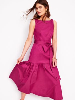 Deep Tier Fit & Flare Dress-Cherry Jam