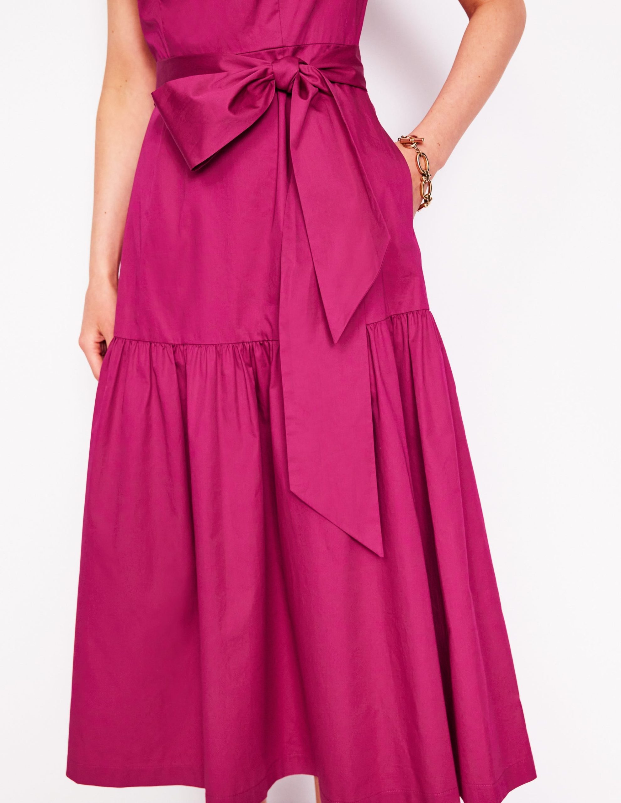 Deep Tier Fit & Flare Dress-Cherry Jam - Image 2