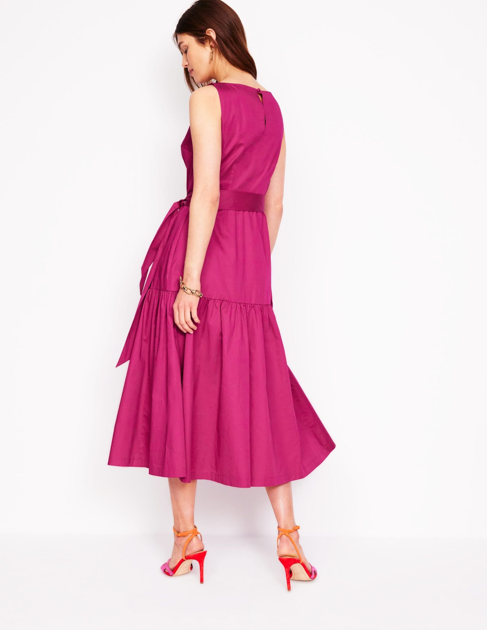 Deep Tier Fit & Flare Dress-Cherry Jam - Image 3