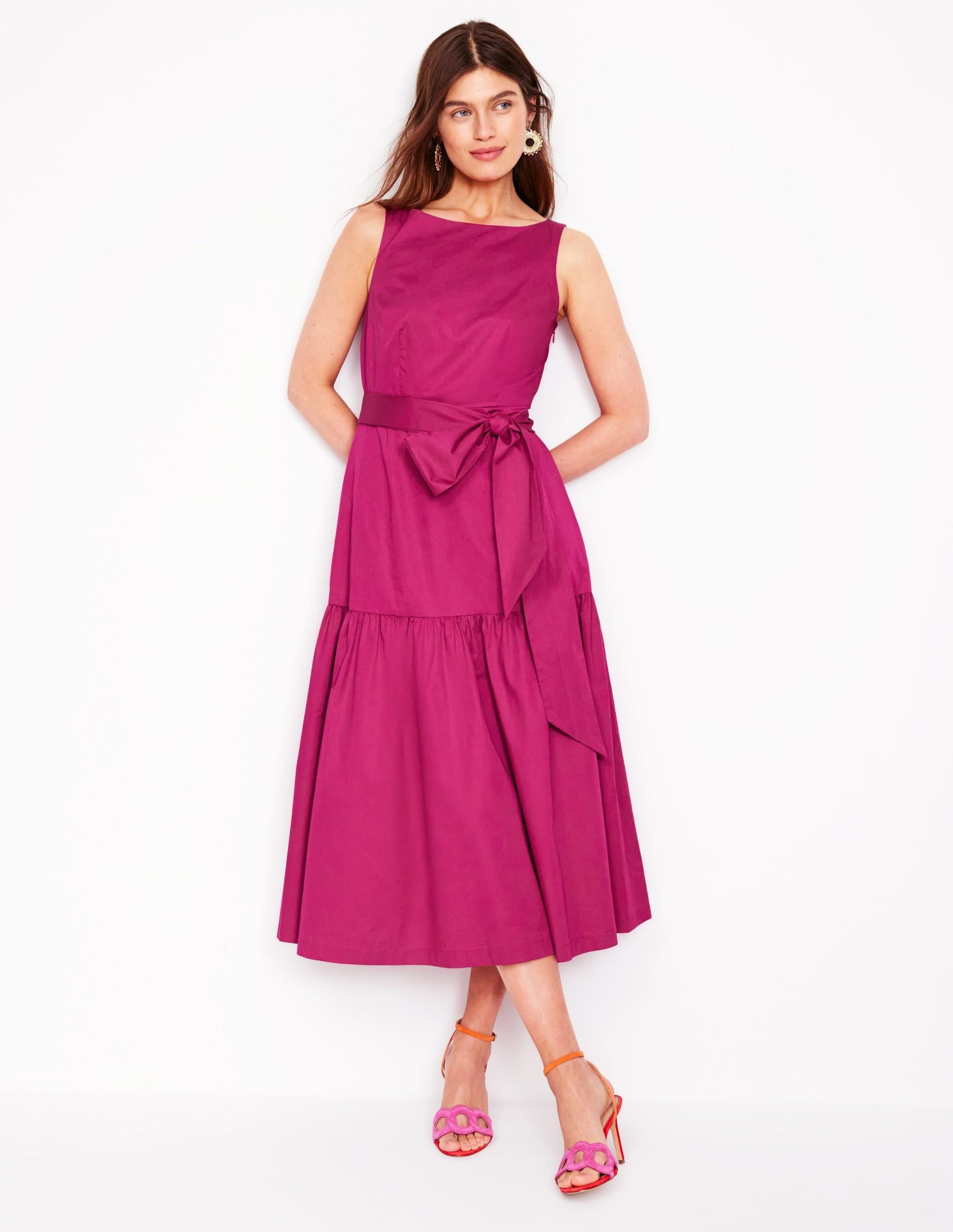 Deep Tier Fit & Flare Dress-Cherry Jam - Image 4