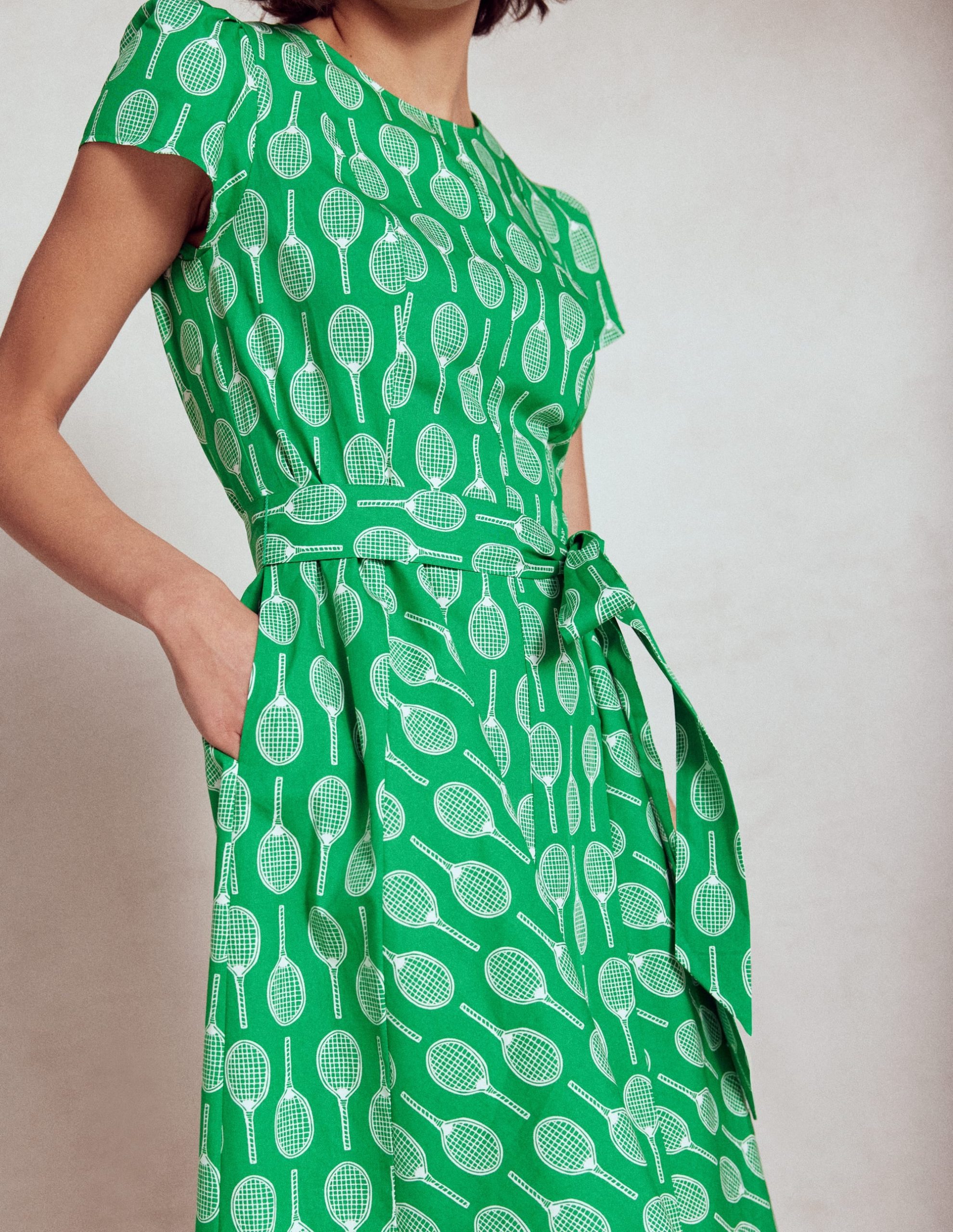 Imo Cotton Godet Short Dress-Rich Emerald. Tennis - Image 2