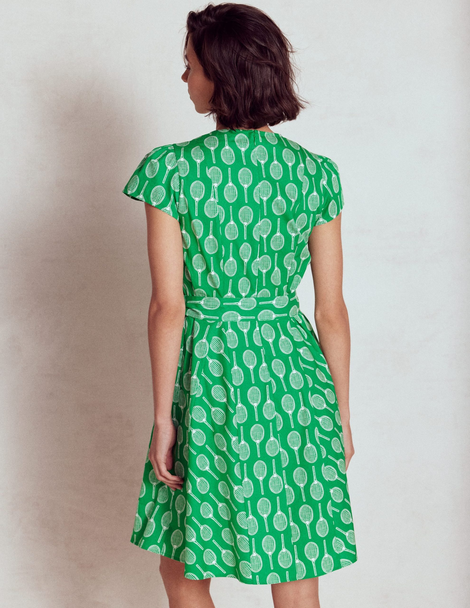 Imo Cotton Godet Short Dress-Rich Emerald. Tennis - Image 3