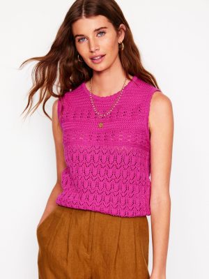 Cotton Stitch Crew Tank-Purple Damson