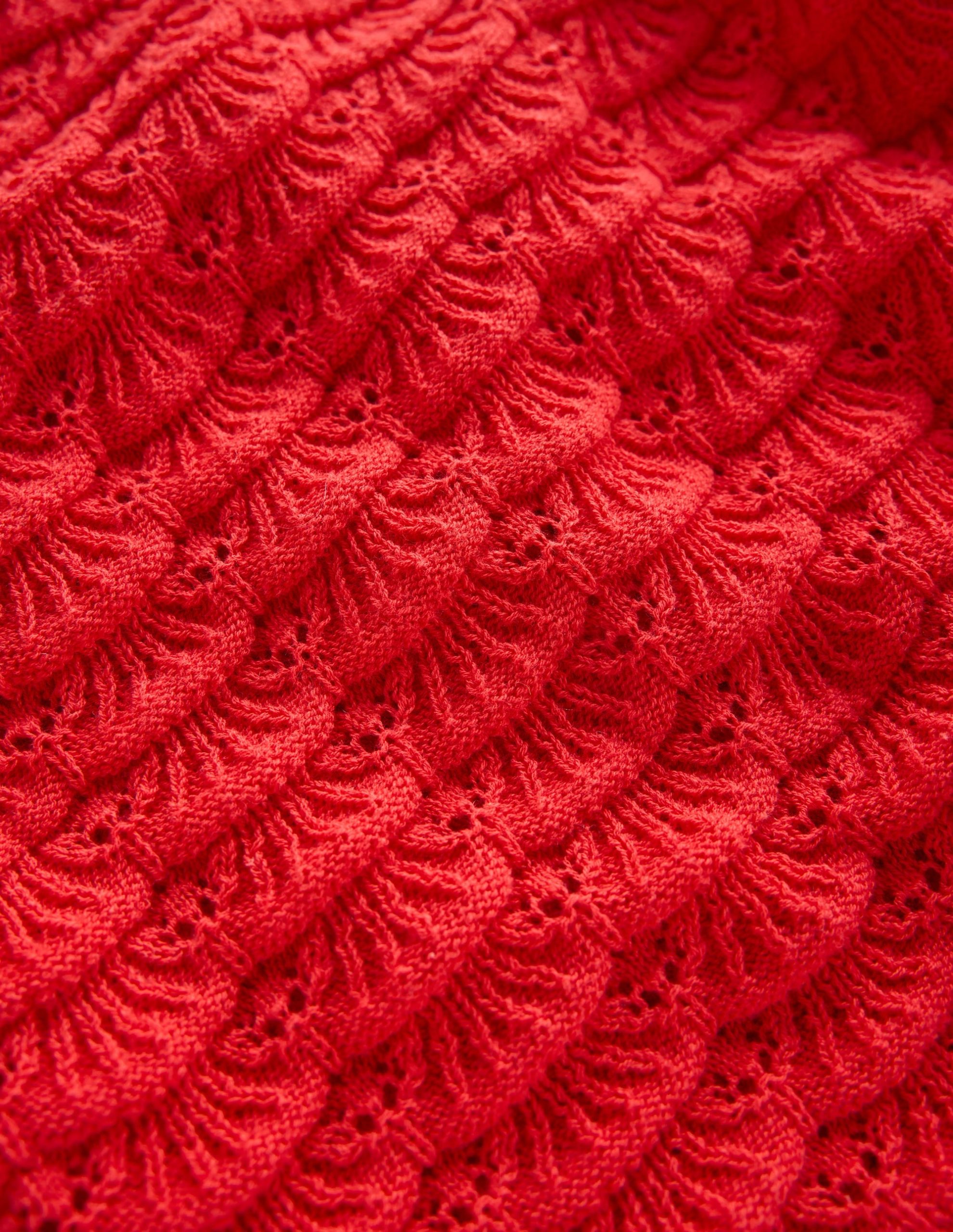 Textured Knitted Shorts-Strawberry Tart Red - Image 7