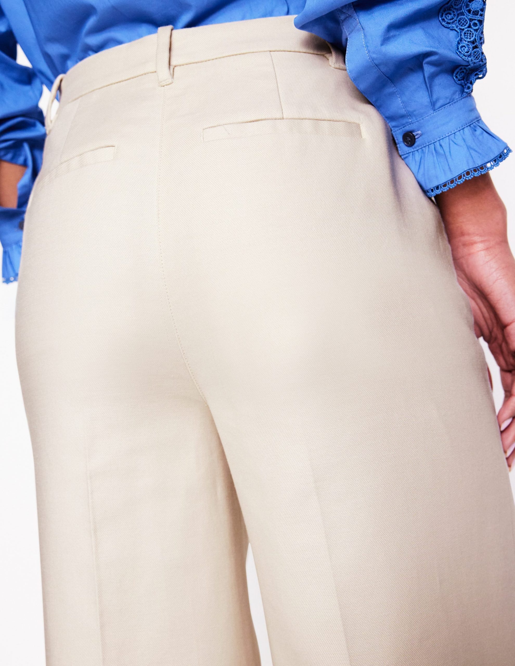 Wide Flare Trousers-Sandpiper Beige - Image 2