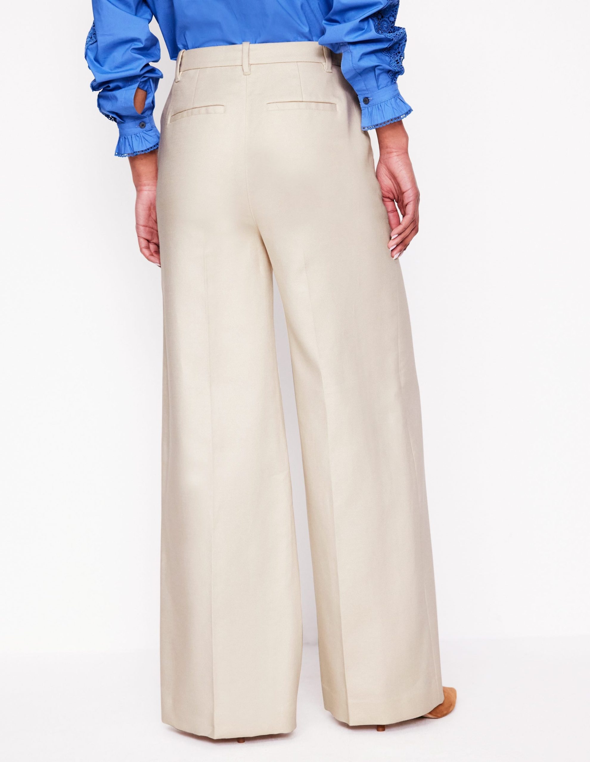 Wide Flare Trousers-Sandpiper Beige - Image 3