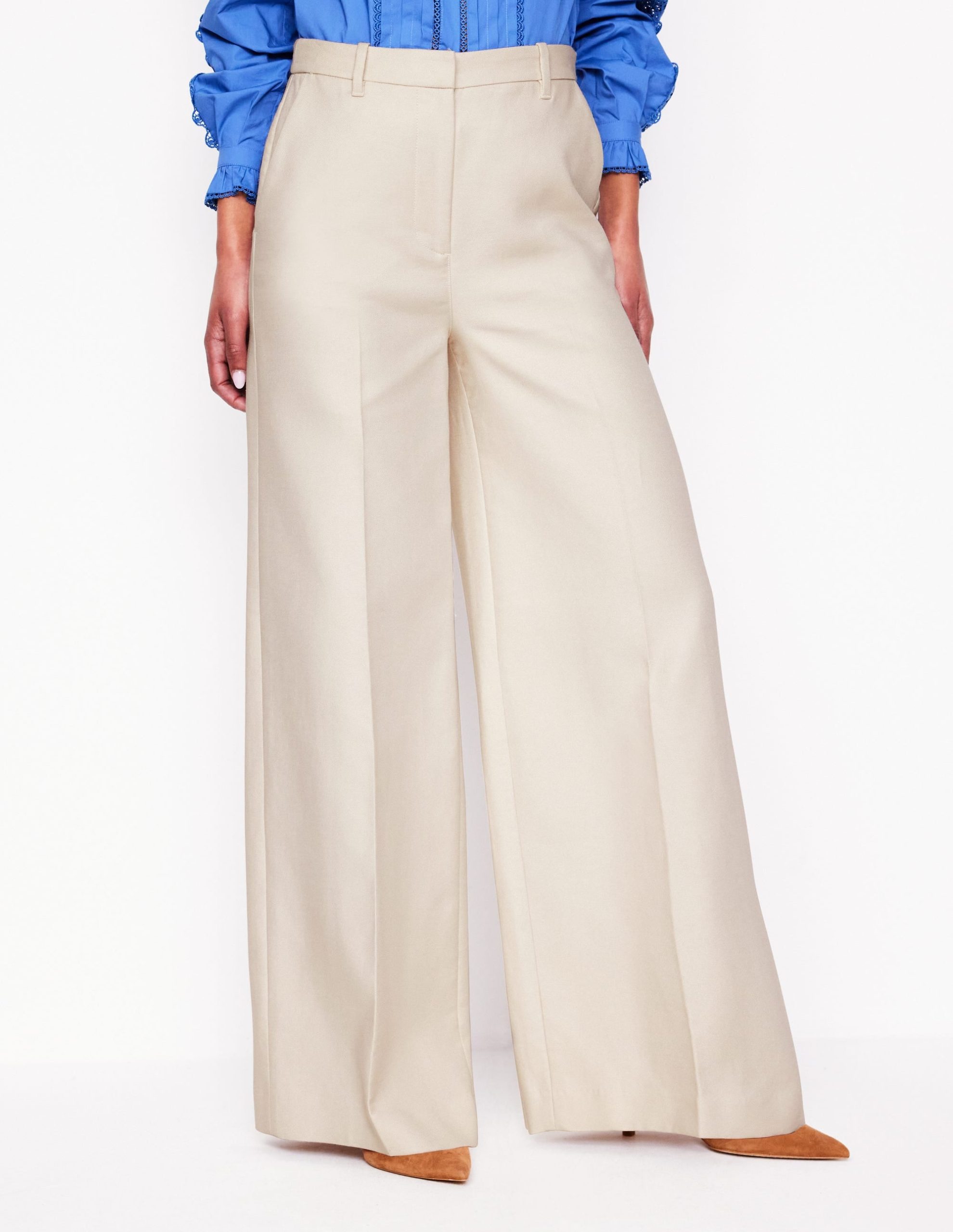 Wide Flare Trousers-Sandpiper Beige - Image 5