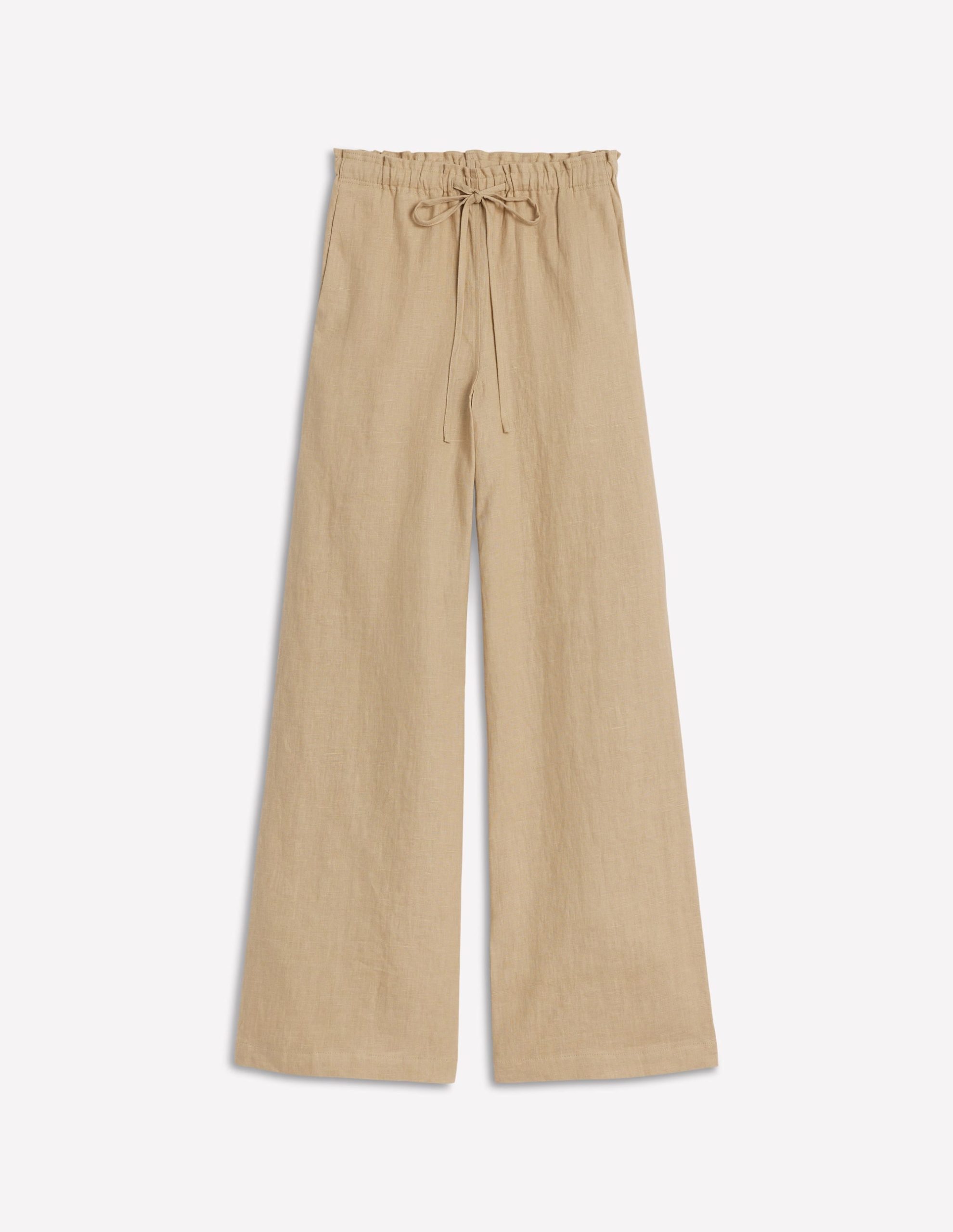 Islington Linen Trousers-Oatmeal - Image 6