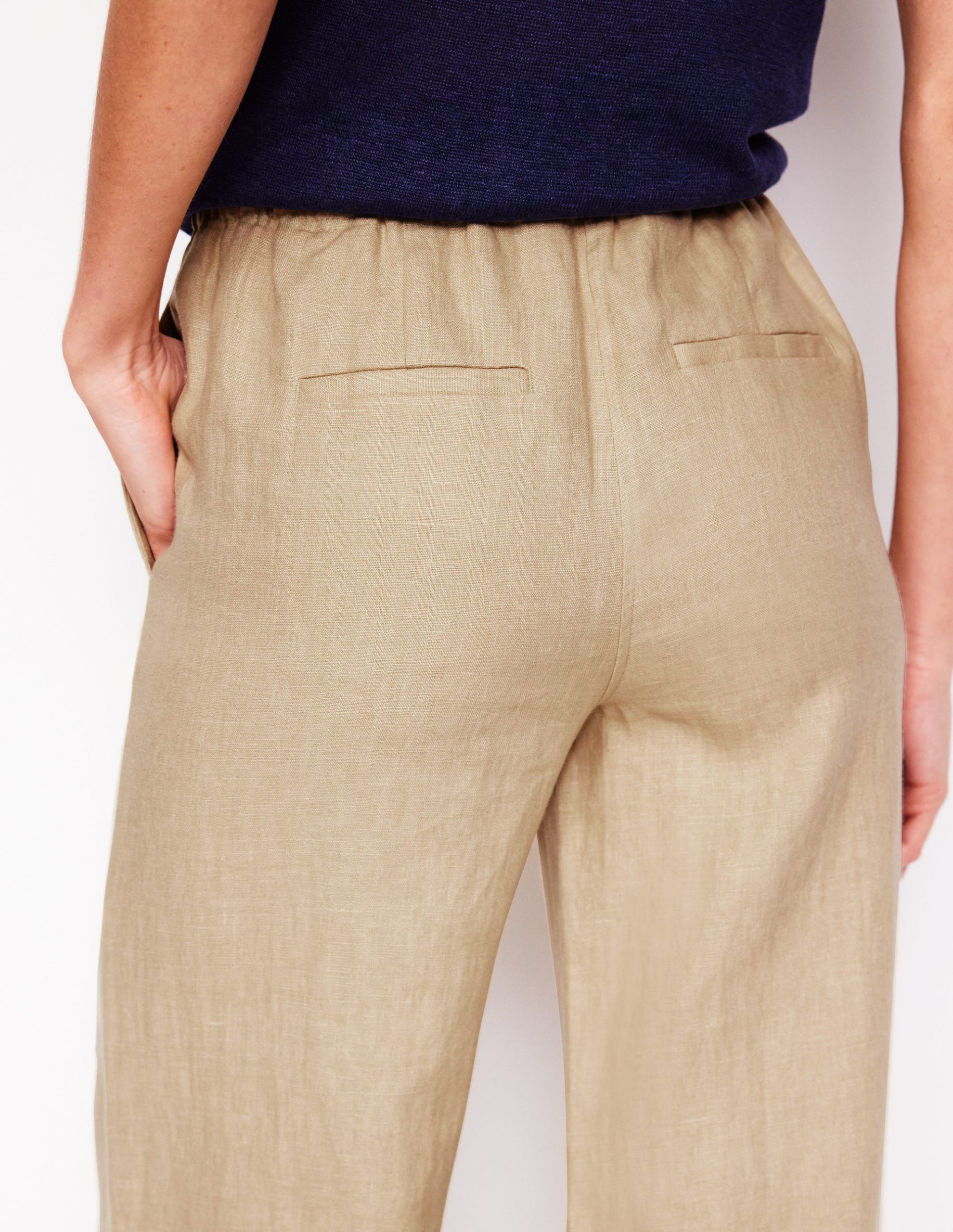 Islington Linen Trousers-Oatmeal - Image 2