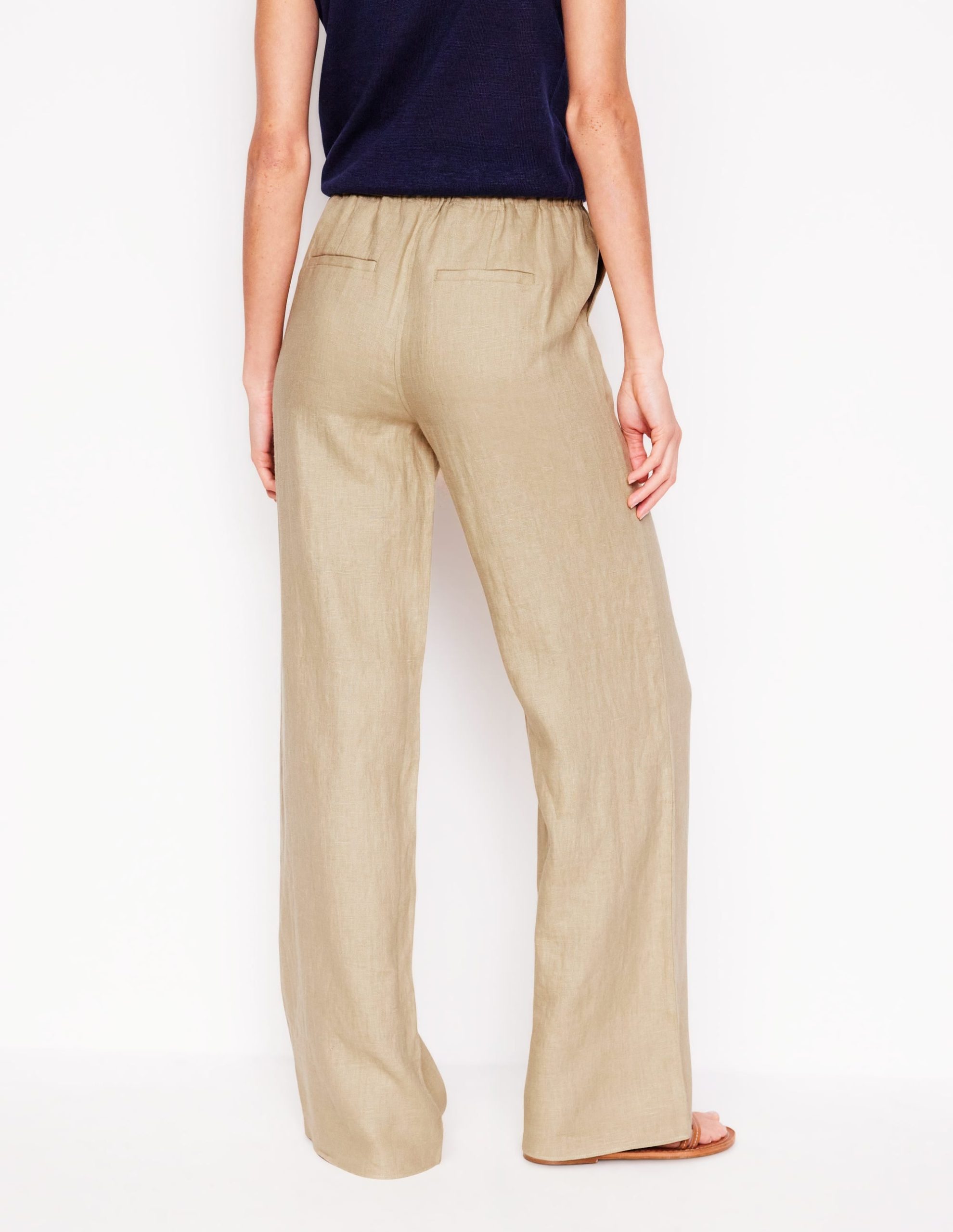 Islington Linen Trousers-Oatmeal - Image 4