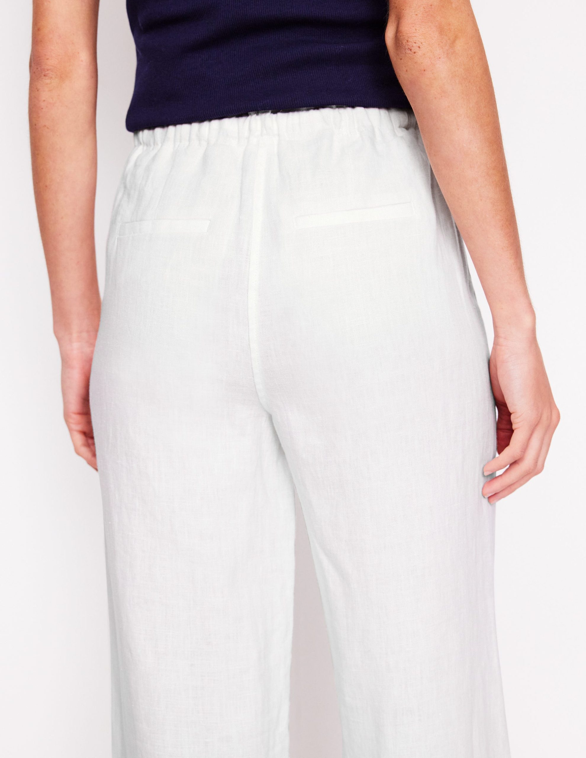Islington Linen Trousers-White - Image 2