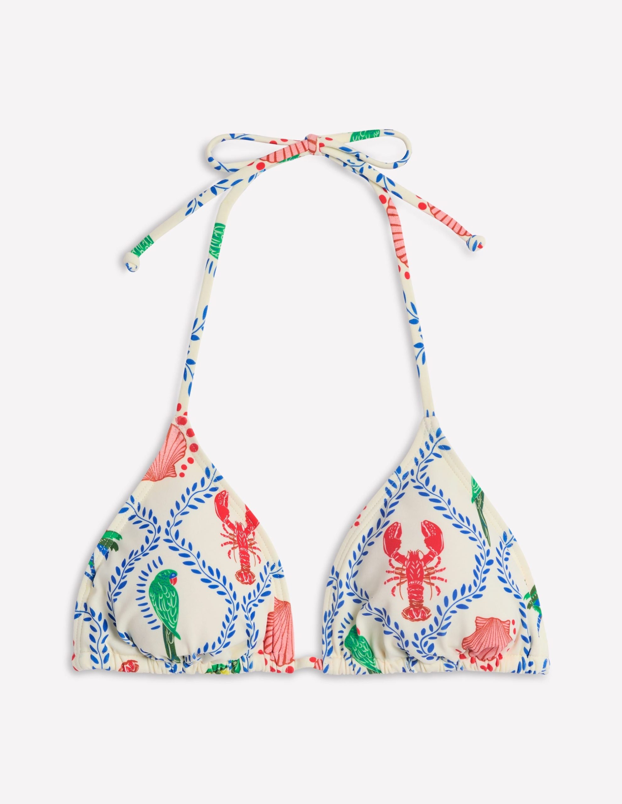 Symi String Bikini Top-Ivory. Tropical Bonanza Vine - Image 6