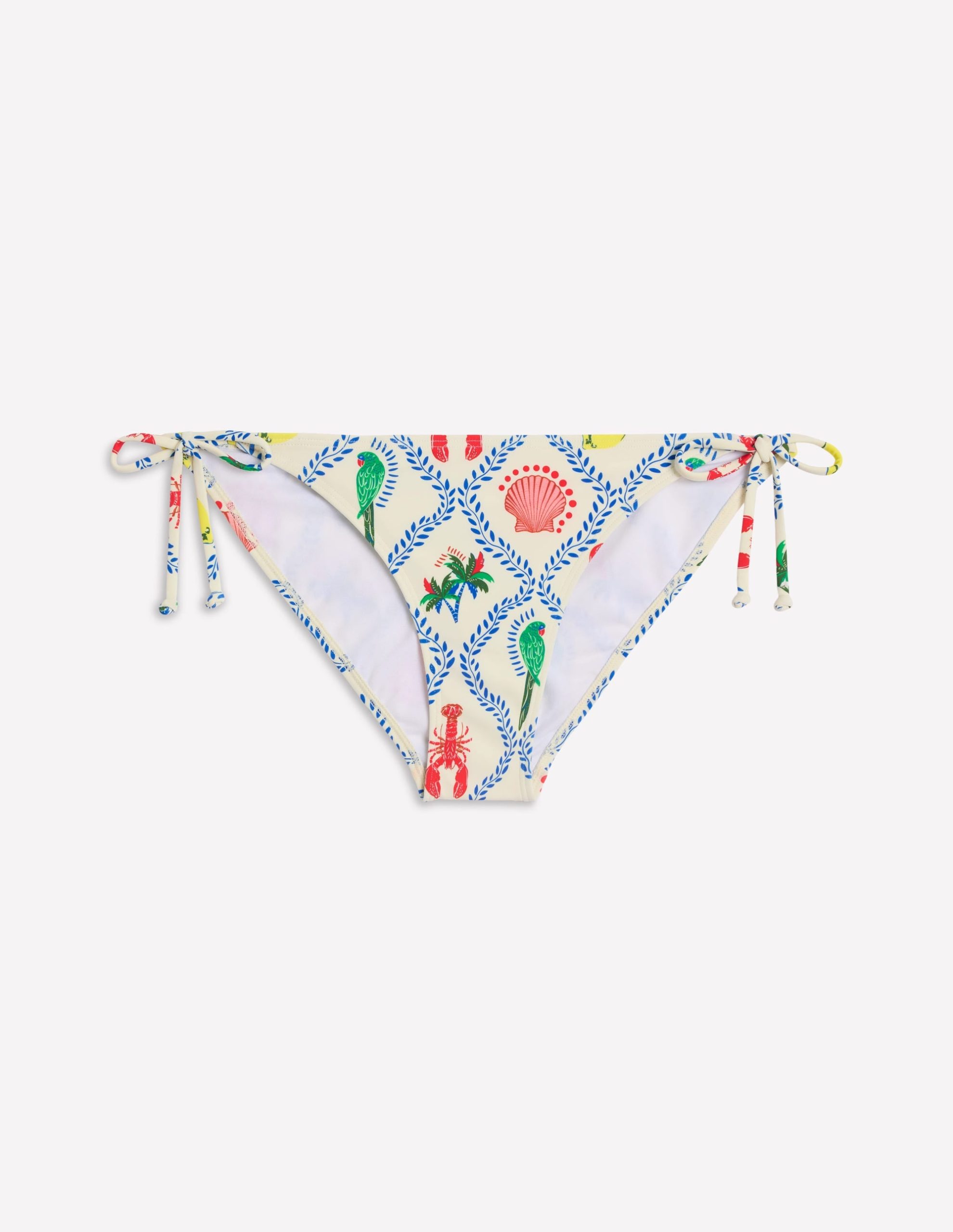 Symi String Bikini Bottoms-Ivory Tropical Bonanza Vine - Image 5