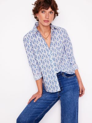 Sienna Cotton Shirt-Ivory. Tennis