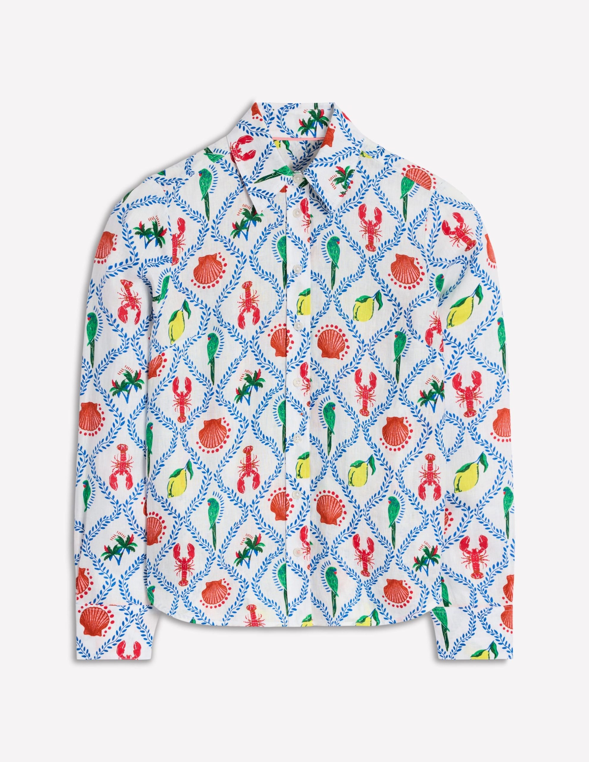 Sienna Linen Shirt-Ivory Tropical Bonanza - Image 6