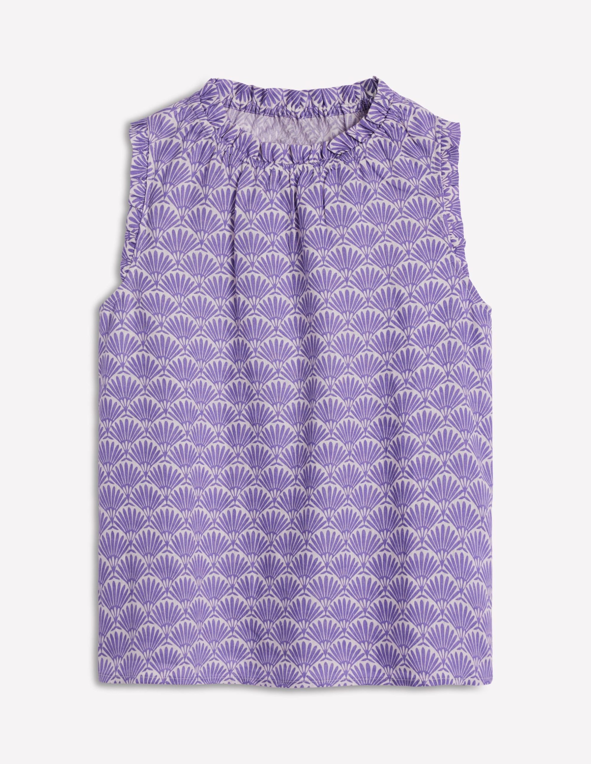 Sophie Ruffle Linen Top-Purple. Deco Palm - Image 6