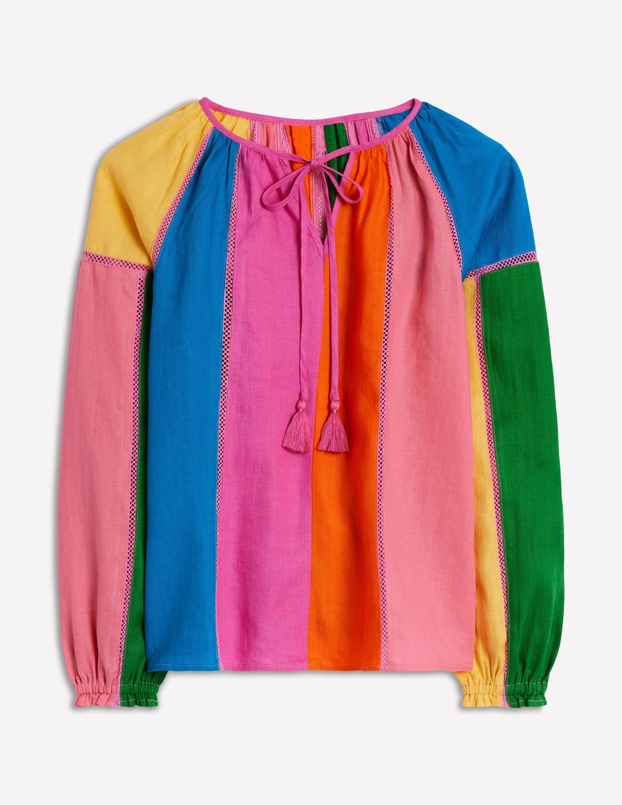 Linen Colour Block Top-Multi - Image 7