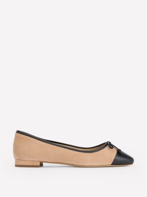 Toe Cap Ballet Flat-Macchiato Suede
