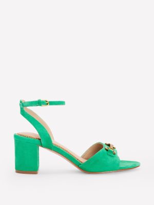 Iris Snaffle Block Heel Sandal-Rich Emerald