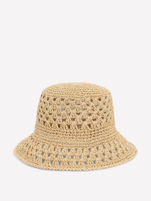 Crochet Bucket Hat-Natural