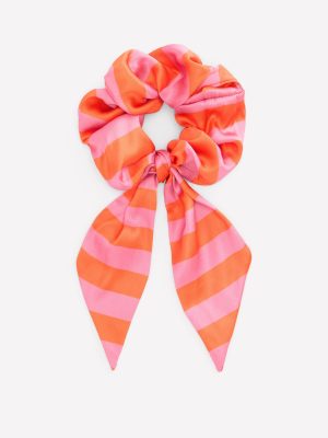 Scarf Scrunchie-Pink/Orange Stripe