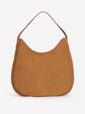 Suede Hobo Bag-Tan