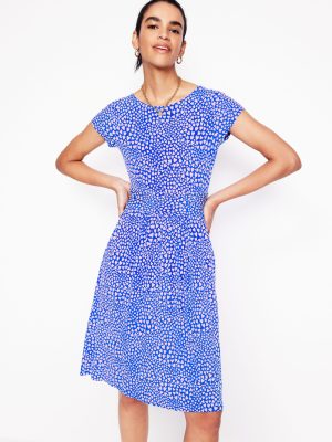 Amelie Jersey Dress-Gallery Blue. Heart Cluster