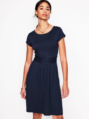 Amelie Jersey Dress-Navy