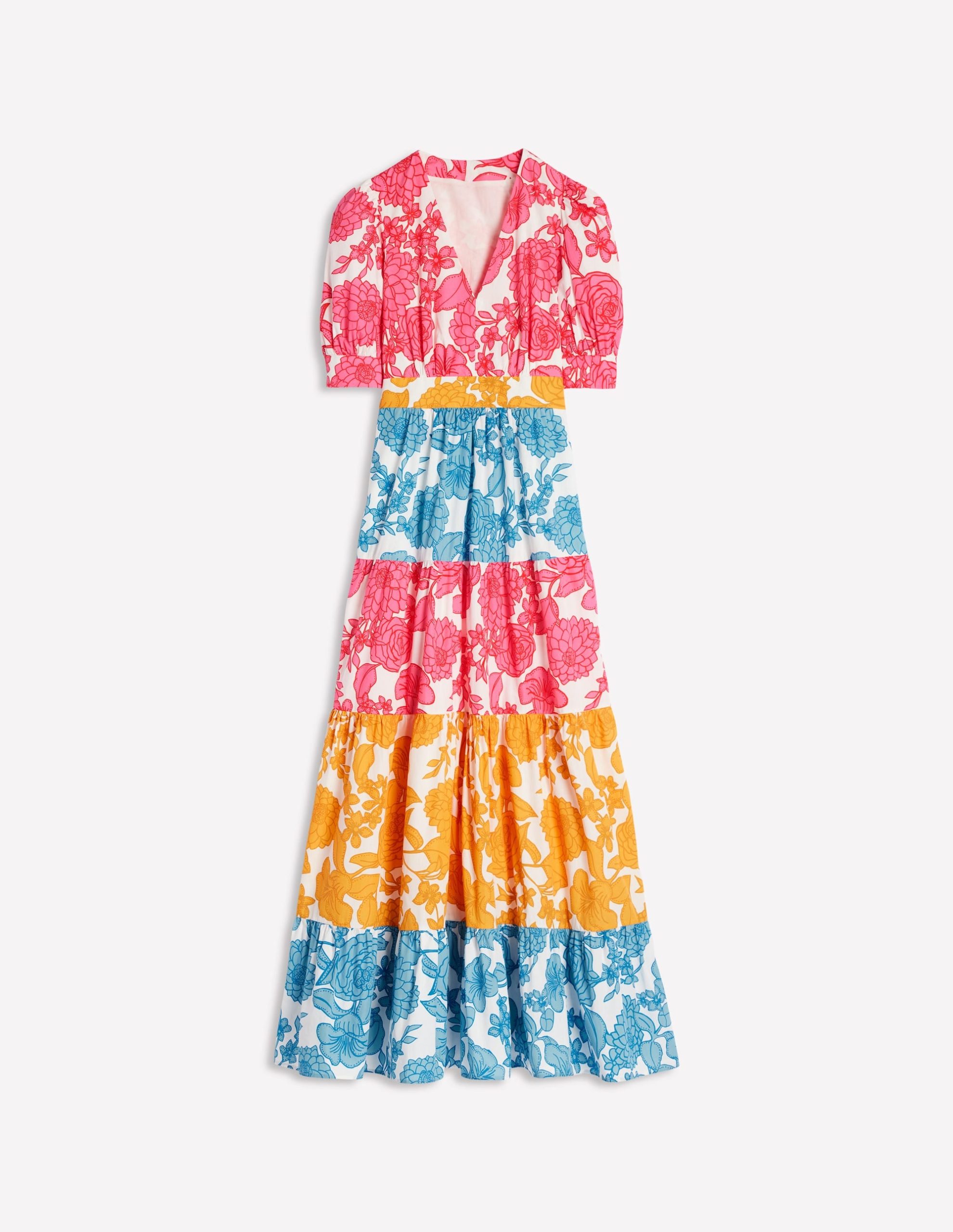 Bella Puff Sleeve Maxi Dress-Multi. Blossom Cascade - Image 6