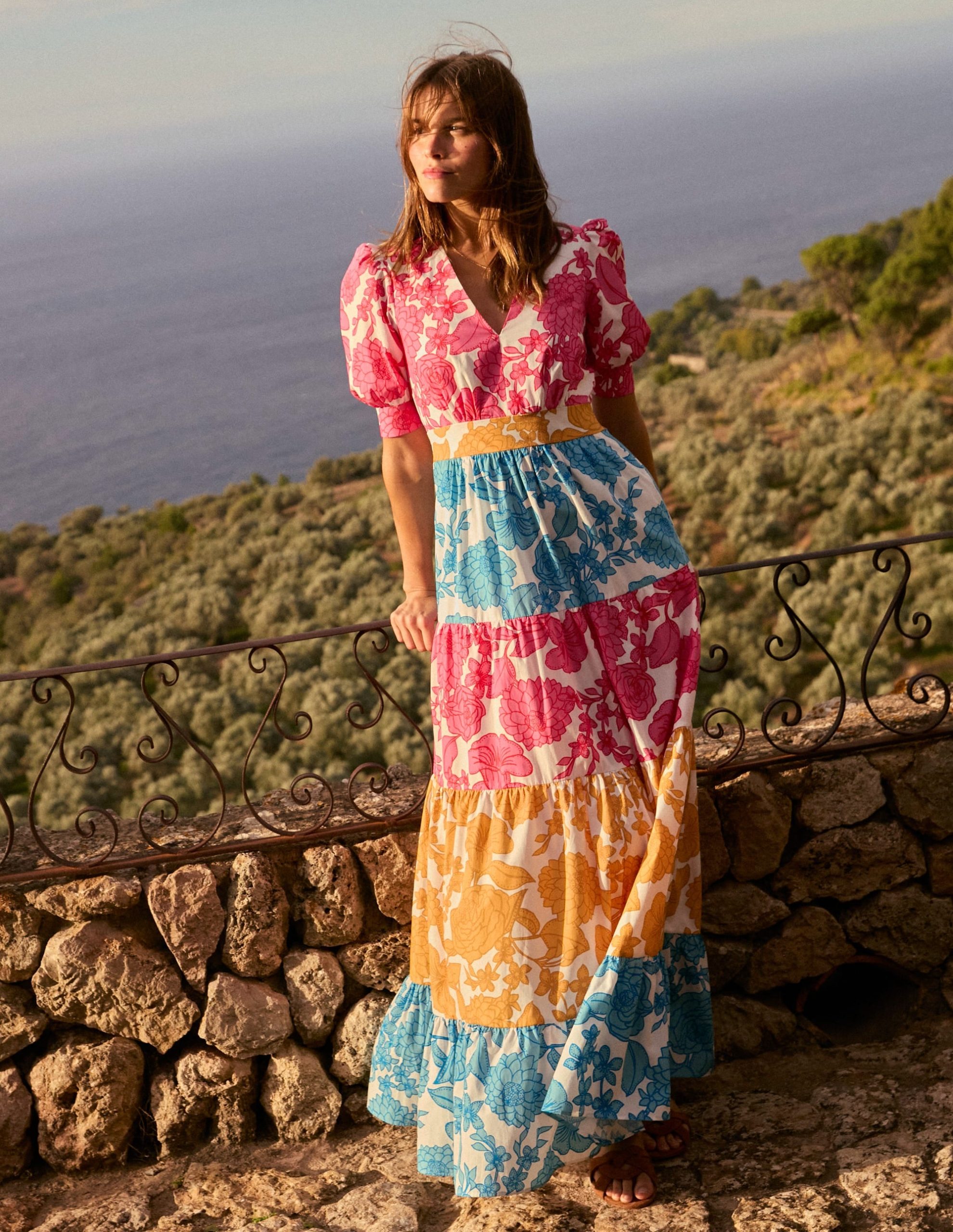 Bella Puff Sleeve Maxi Dress-Multi. Blossom Cascade - Image 2