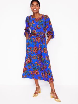Leandra Jersey Midi Dress-Gallery Blue. Whimsical Vine