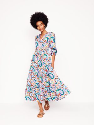 Violet Midi Dress-Multi. Meadow Paisley