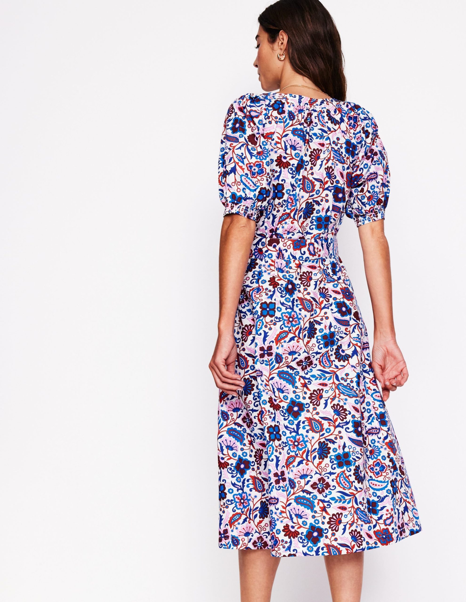 Bria Puff Sleeve Midi Dress-Multi. Oriental Paradise - Image 3