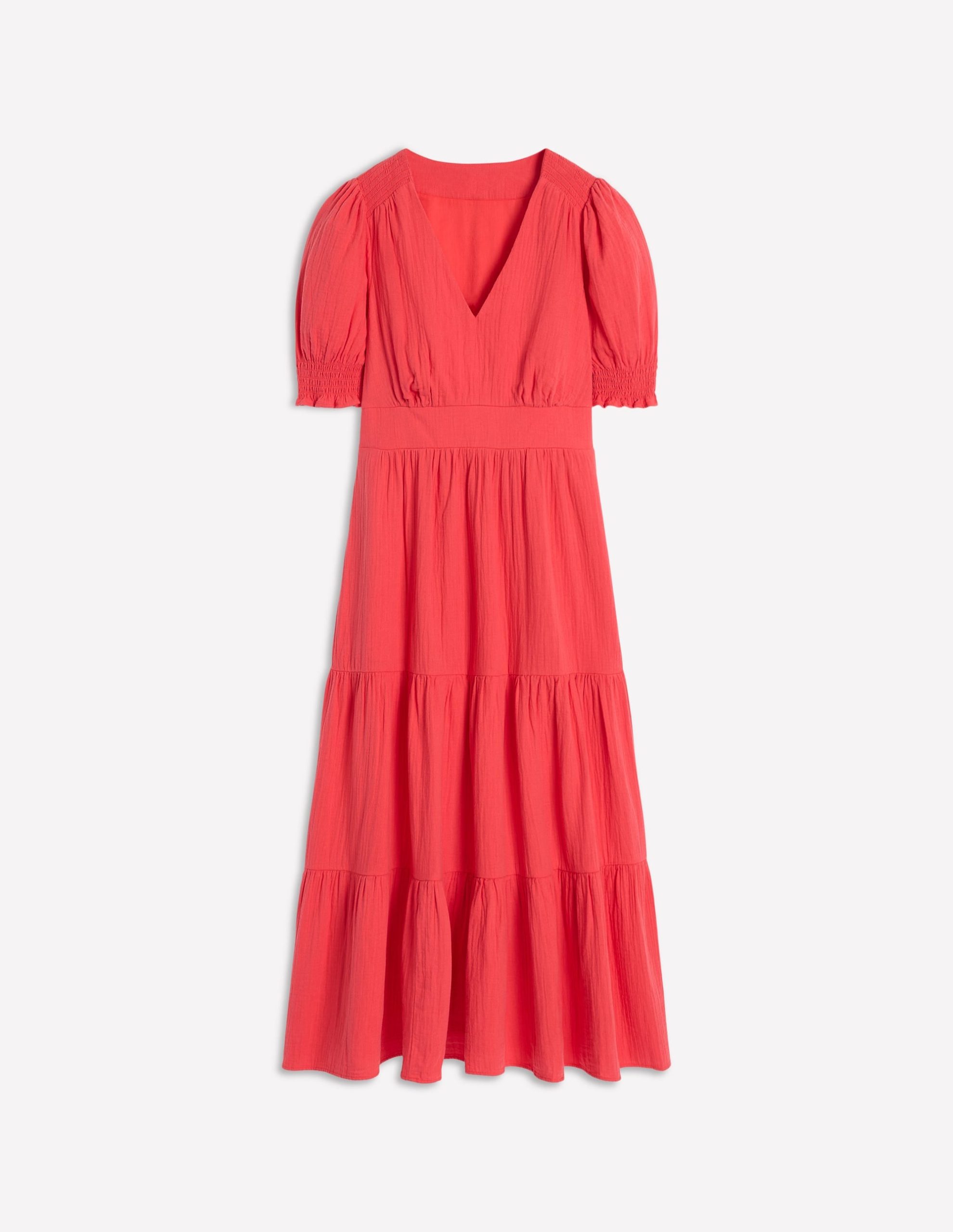 Anna Double Cloth Midi Dress-Jam Red - Image 5