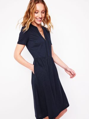 Naomi Short Sleeve Dress-Navy