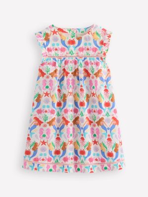 Celia Woven Holiday Dress-Ivory Mermaids