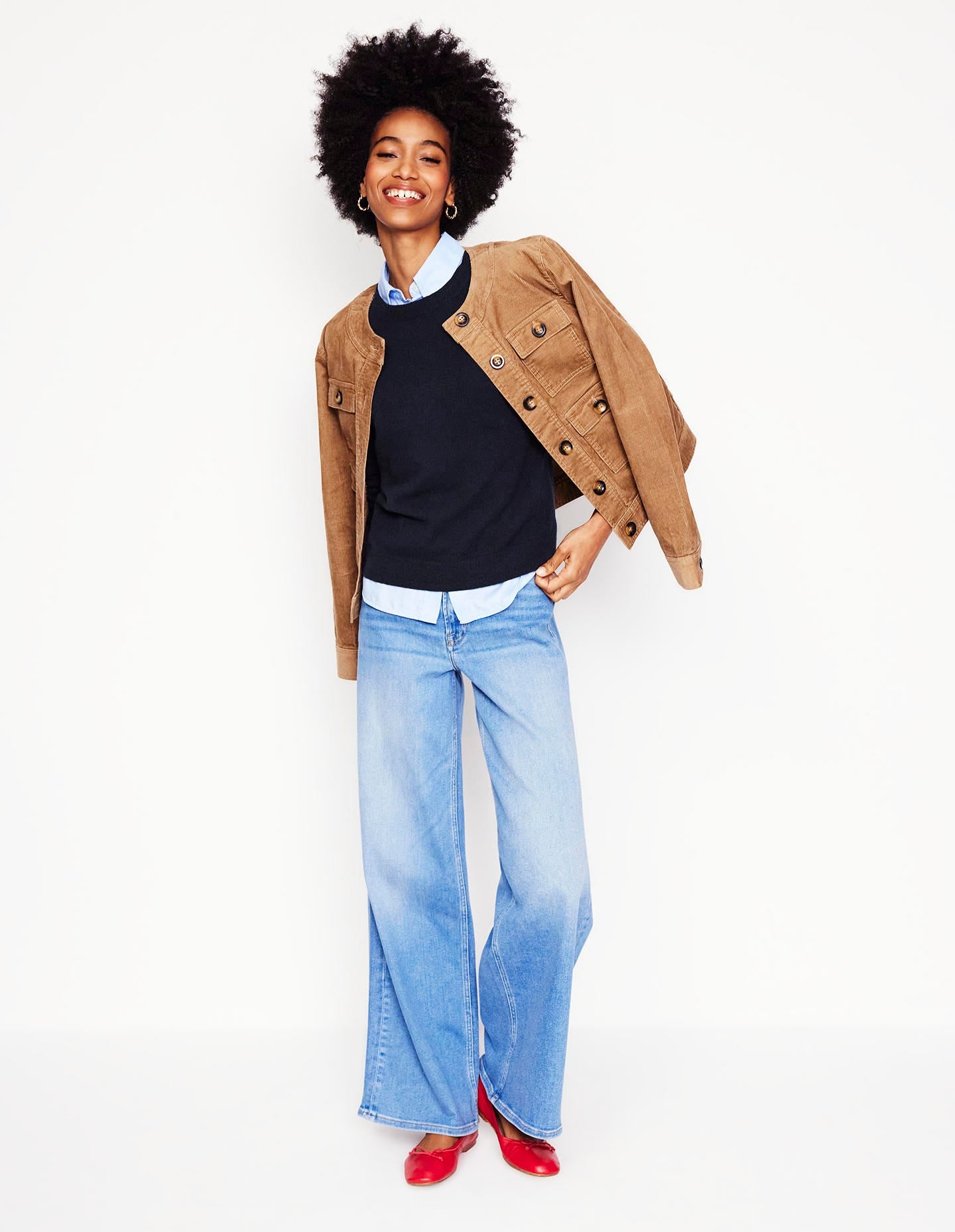 Eva Cashmere Crew Neck Jumper-Navy - Image 5