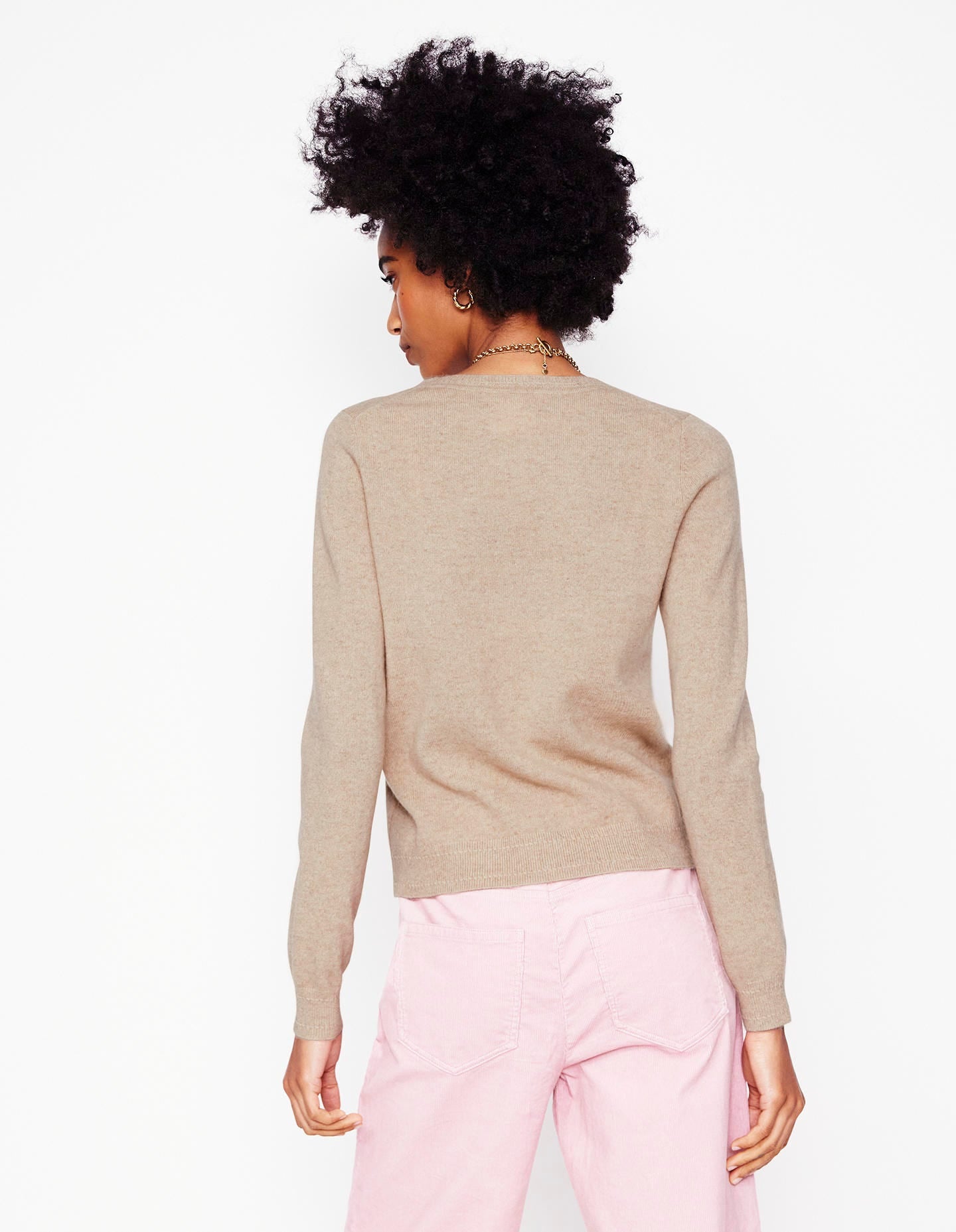 Eva Cashmere Crew Neck Jumper-Chinchilla Melange - Image 2