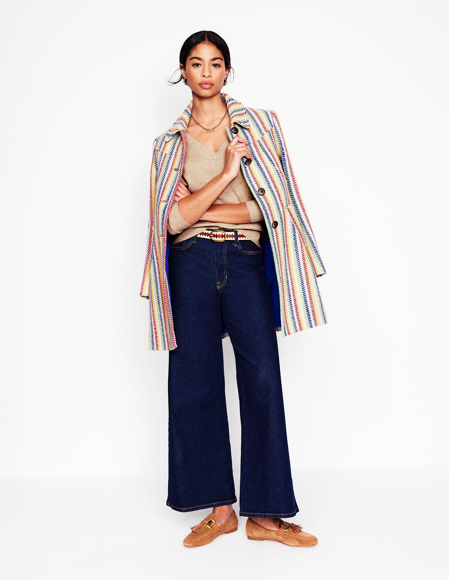 Eva Cashmere V-neck Jumper-Chinchilla Melange - Image 4