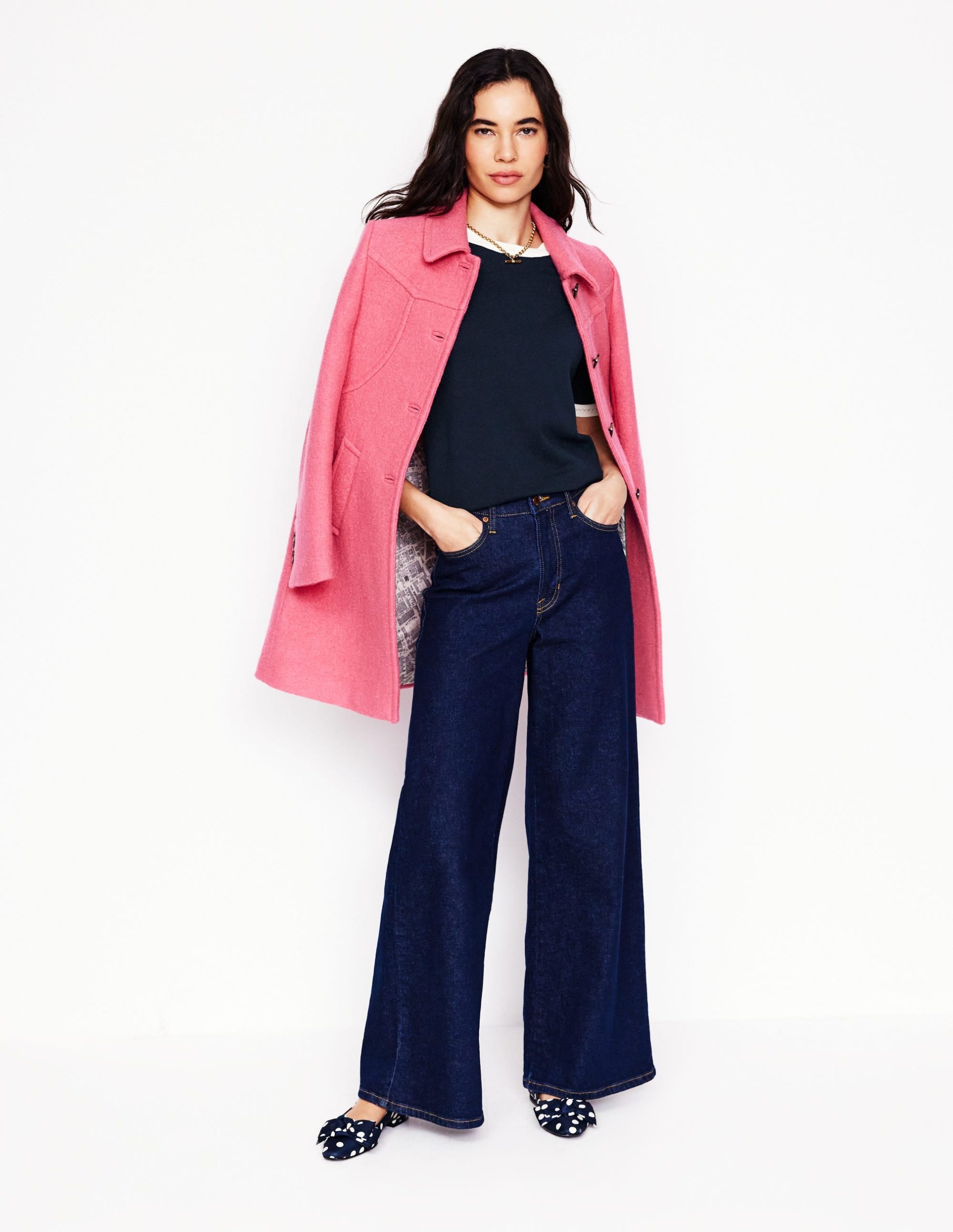 Emilia Cotton Crew T-shirt-Navy. Warm Ivory - Image 5