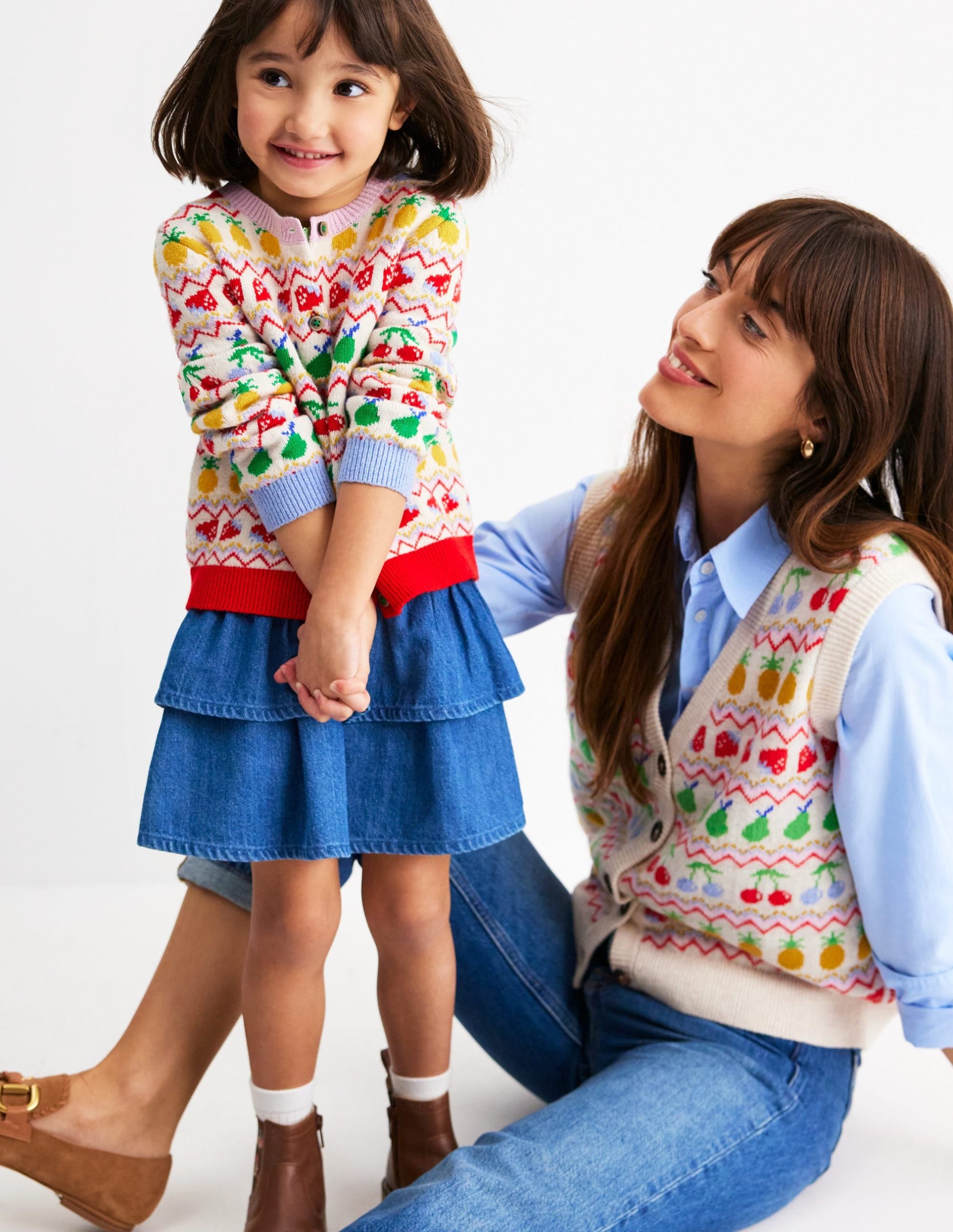 Edie Fair Isle Waistcoat-Ecru Marl. Fruit - Image 7