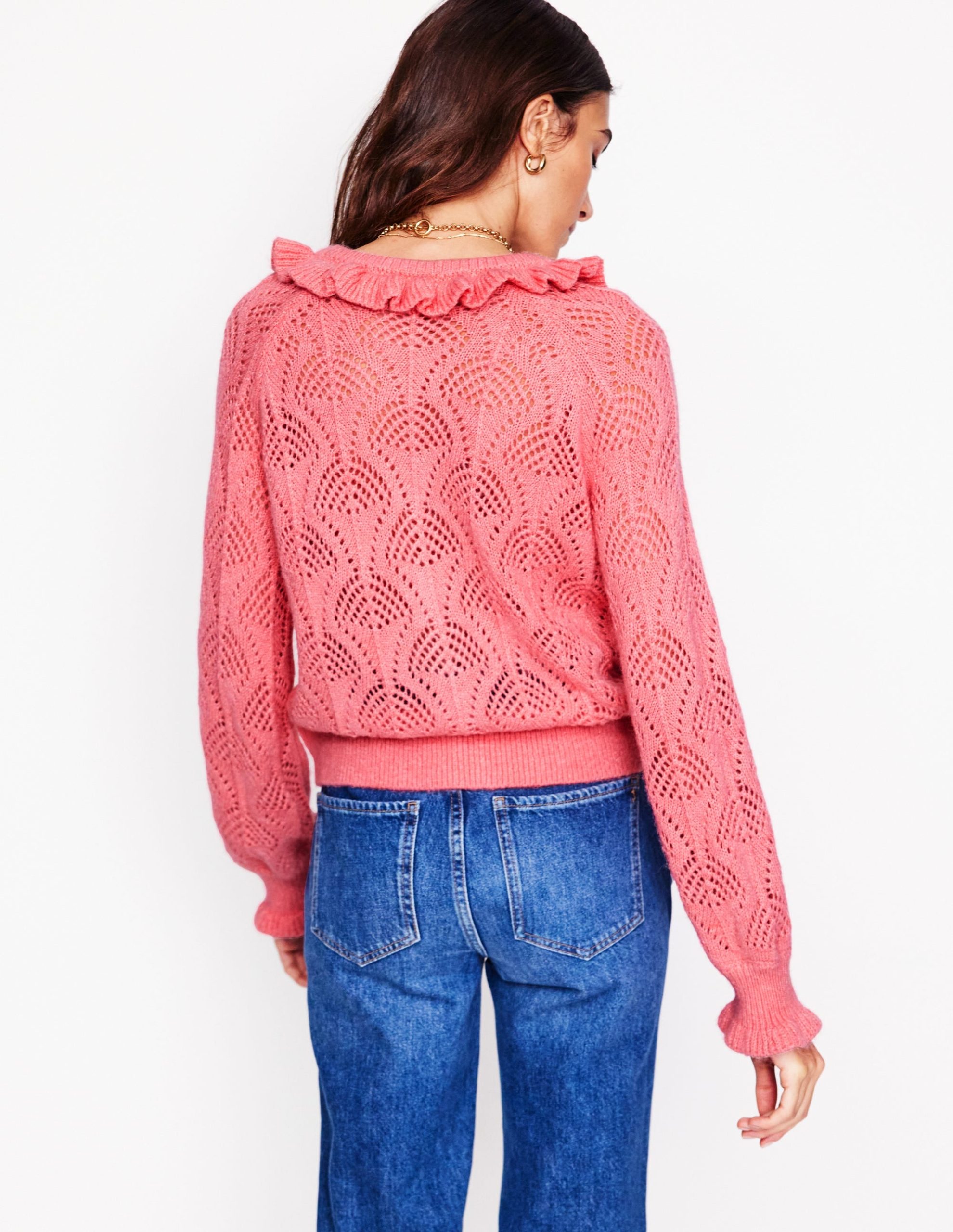 Alice Fluffy Stitch Cardigan-Salmon Pink - Image 3