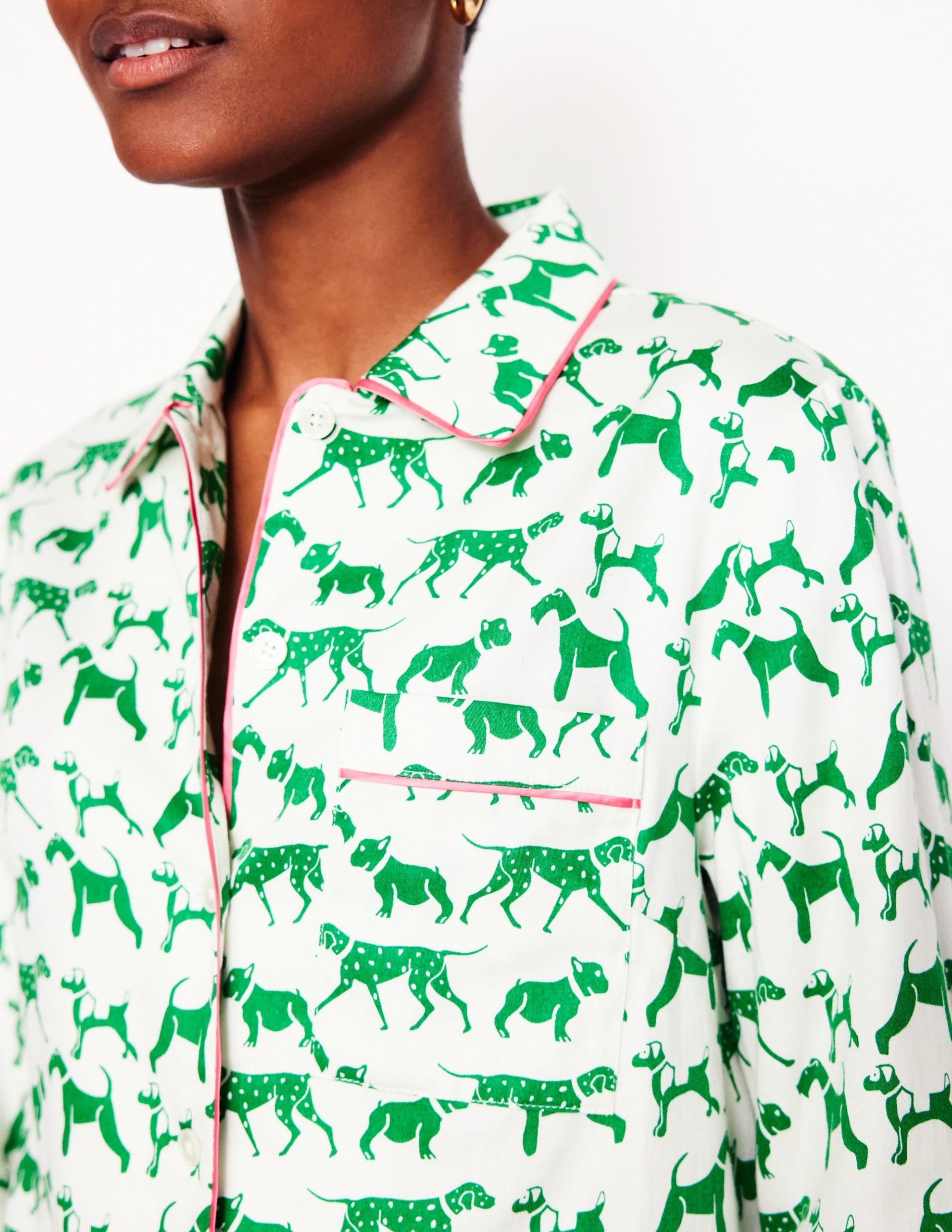 Cotton Sateen Pyjama Shirt-Ivory. Janet and Friends - Image 2