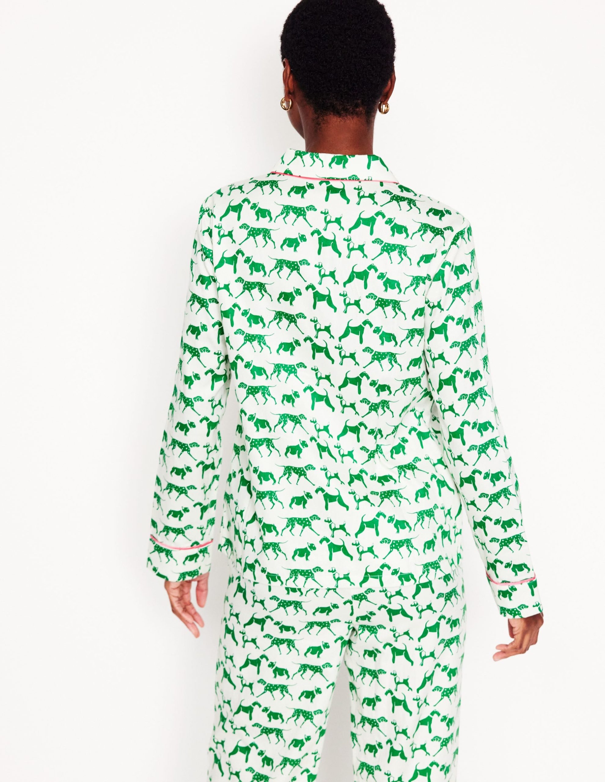 Cotton Sateen Pyjama Shirt-Ivory. Janet and Friends - Image 3