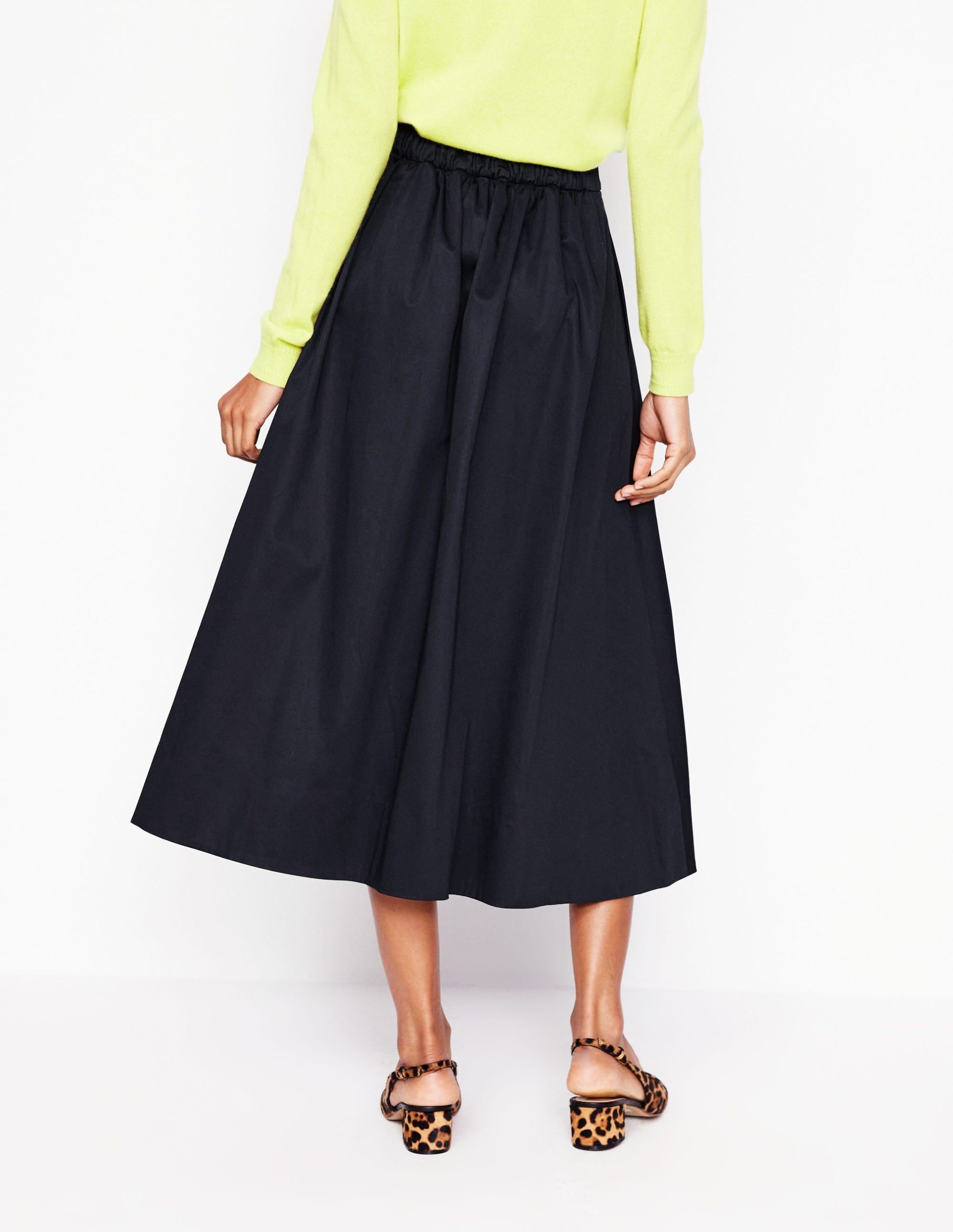 Isabella Cotton Sateen Skirt-Black - Image 2