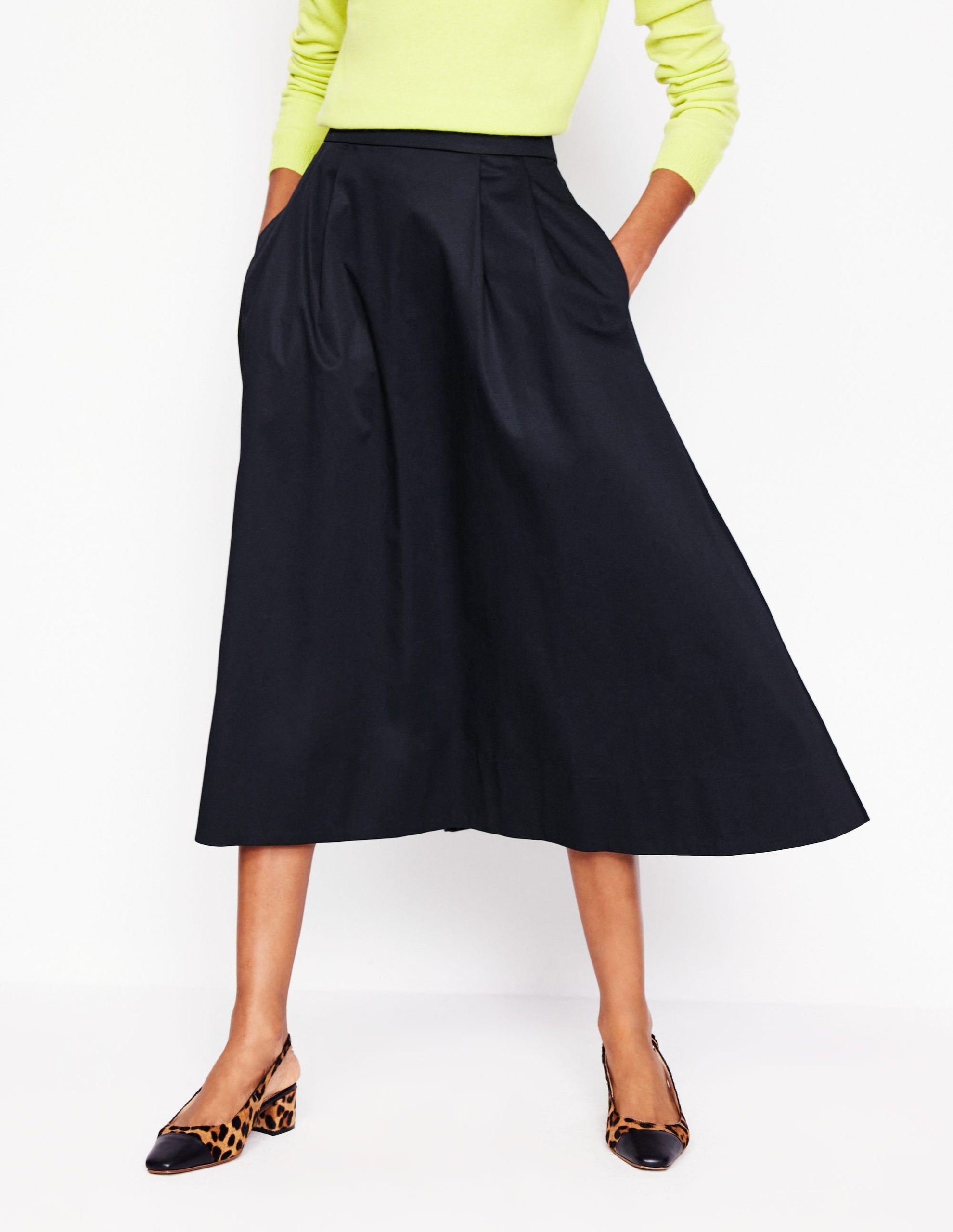 Isabella Cotton Sateen Skirt-Black - Image 4